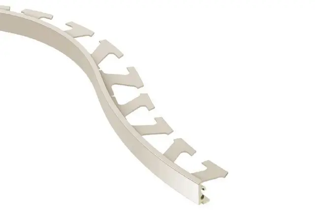 Schluter JOLLY Wall Flexible Edge Trim Anodized Aluminum Satin Nickel 3/8" (10 mm) x 8' 2-1/2"
