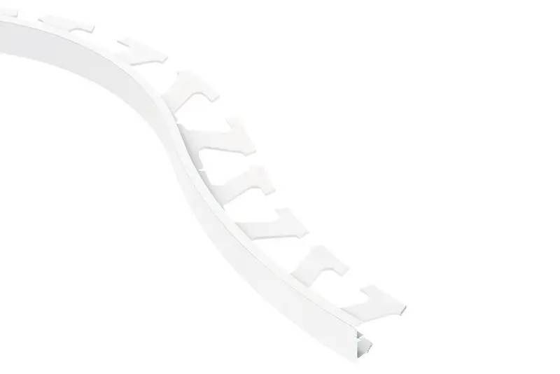 Schluter JOLLY Wall Flexible Edge Trim Aluminum Bright White 3/8" (10 mm) x 8' 2-1/2"