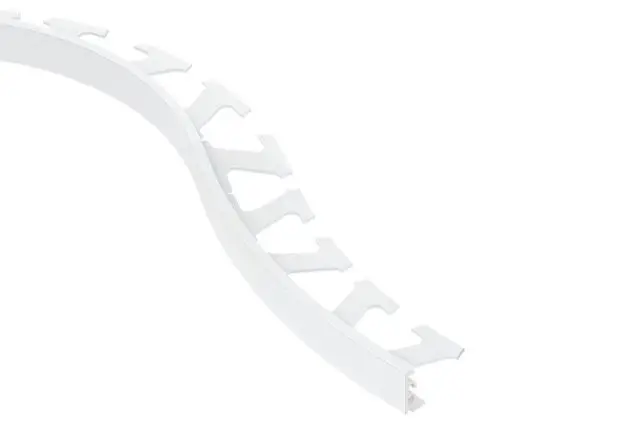 Schluter JOLLY Wall Flexible Edge Trim Aluminum Matte White 3/8" (10 mm) x 8' 2-1/2"