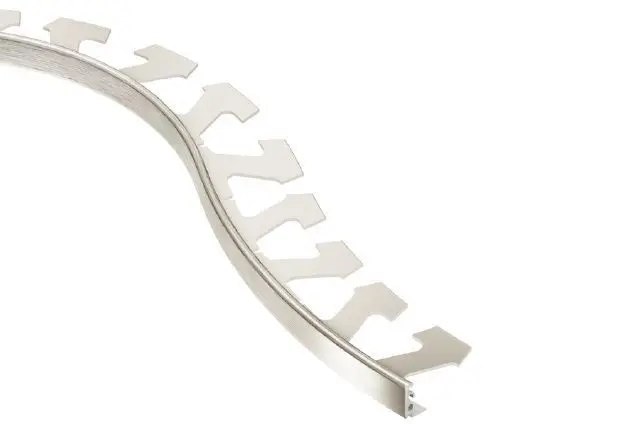 Schluter JOLLY Wall Edge Trim with 3/8" Radius Anodized Aluminum Brushed Nickel 1/2" (12.5 mm) x 8' 2-1/2"
