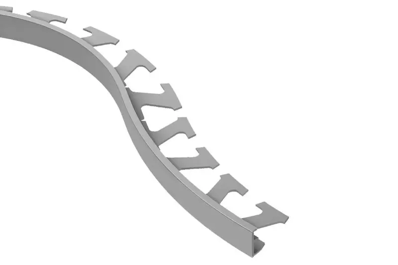 Schluter JOLLY Wall Flexible Edge Trim Aluminum Metallic Grey 1/2" (12.5 mm) x 8' 2-1/2" (12.5 mm)