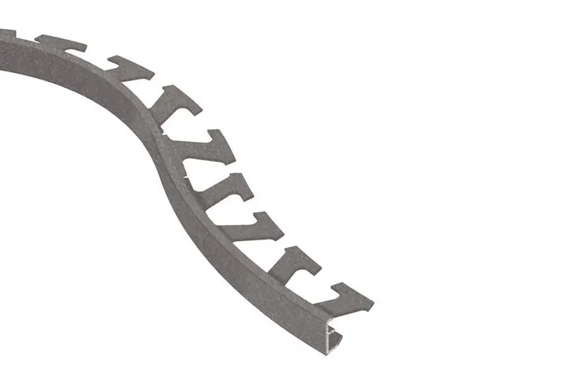 Schluter JOLLY Wall Flexible Edge Trim Aluminum Pewter 1/2" (12.5 mm) x 8' 2-1/2" (12.5 mm)