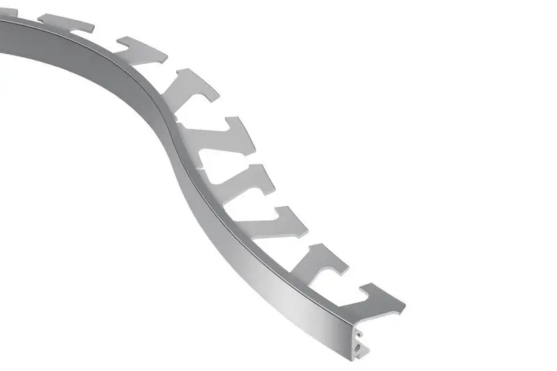Schluter - JOLLY Wall Tile Flexible Edge Trim Aluminum Polished Chrome Anodized 5/16" (8 mm) x 10'