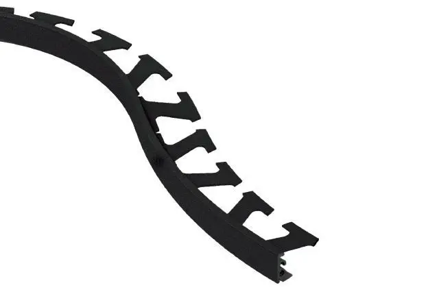 Schluter JOLLY Wall Flexible Edge Trim Aluminum Matte Black 5/16" (8 mm) x 8' 2-1/2"