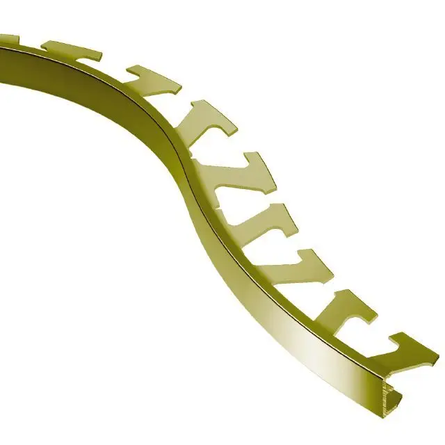 Schluter SCHIENE Floor Radius Edge Profile with Minimum Reveal Brass 3/16" (4.5 mm) x 8' 2-1/2"
