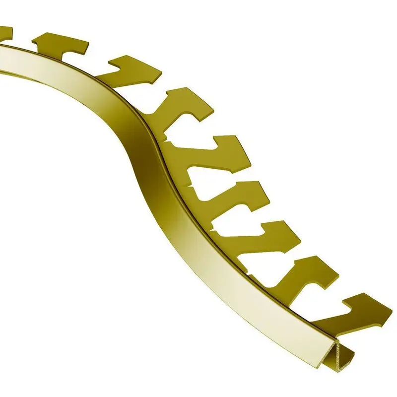 Schluter RENO-TK Radius Reducer Profile Brass 3/8" (10 mm) x 8' 2-1/2"