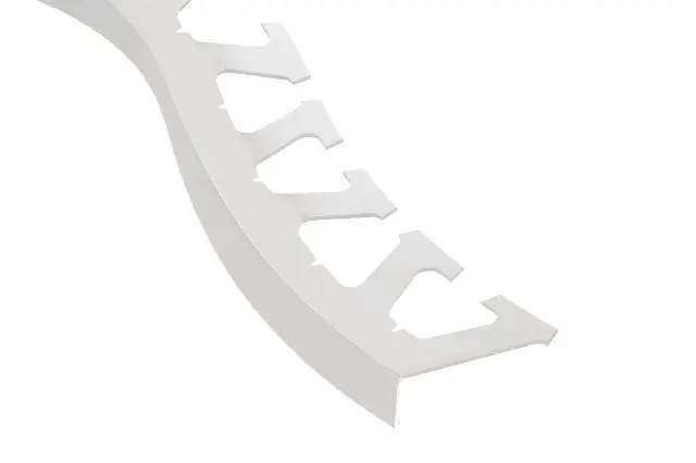 Schluter BARA-RW Balcony Edging Radius Profile Aluminum Bright White 2-3/16" (55 mm) x 8' 2-1/2"