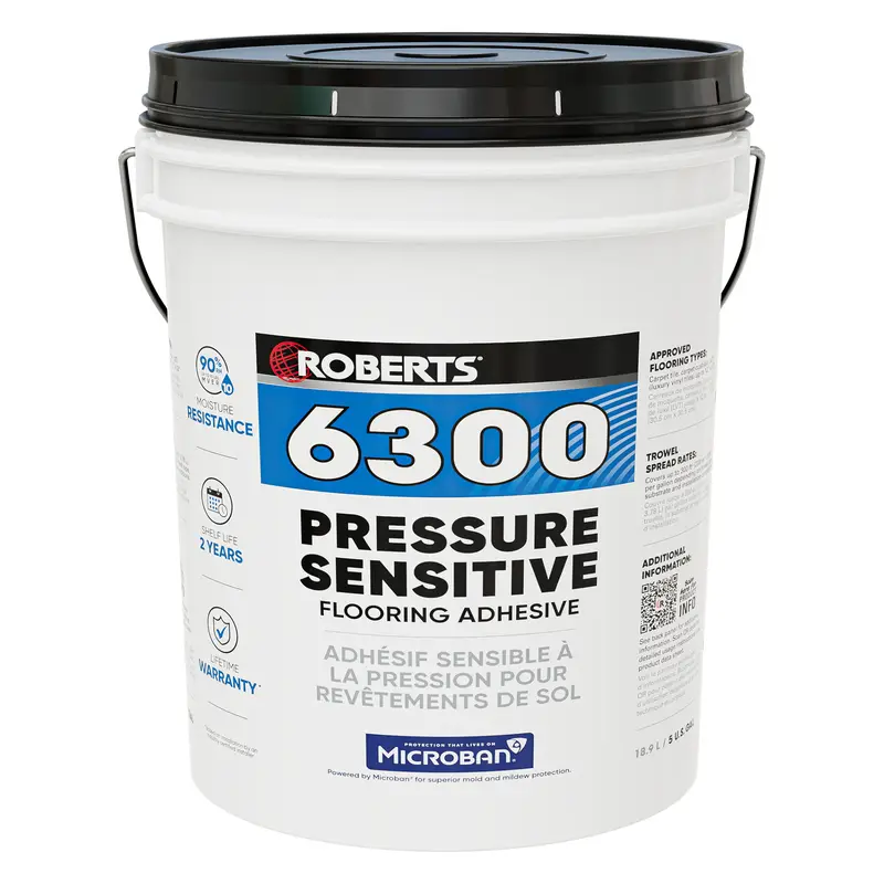 Roberts - 6300 Pressure-Sensitive Flooring Adhesive - 5 Gal. (18.9 L)