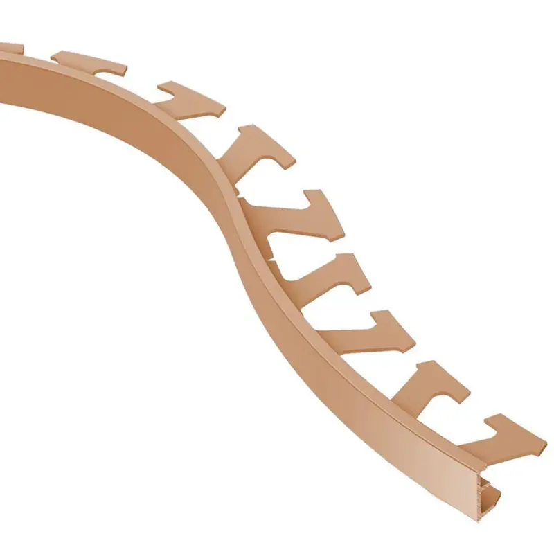 Schluter - JOLLY Floor/Wall Radius Tile Edging Trim - Aluminum Anodized Matte Copper 1/2" (12.5 mm) x 8' 2-1/2"