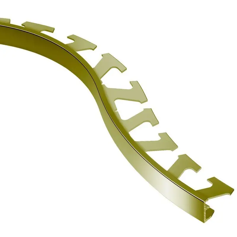Schluter - JOLLY Floor/Wall Radius Tile Edging Trim - Aluminum Anodized Matte Brass 1/2" (12.5 mm) x 8' 2-1/2"
