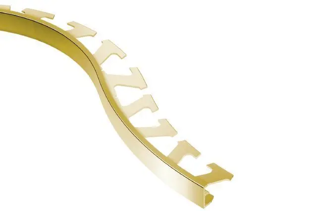 Schluter - JOLLY Floor/Wall Radius Tile Edging Trim - Aluminum Anodized Polished Brass 1/2" (12.5 mm) x 8' 2-1/2"