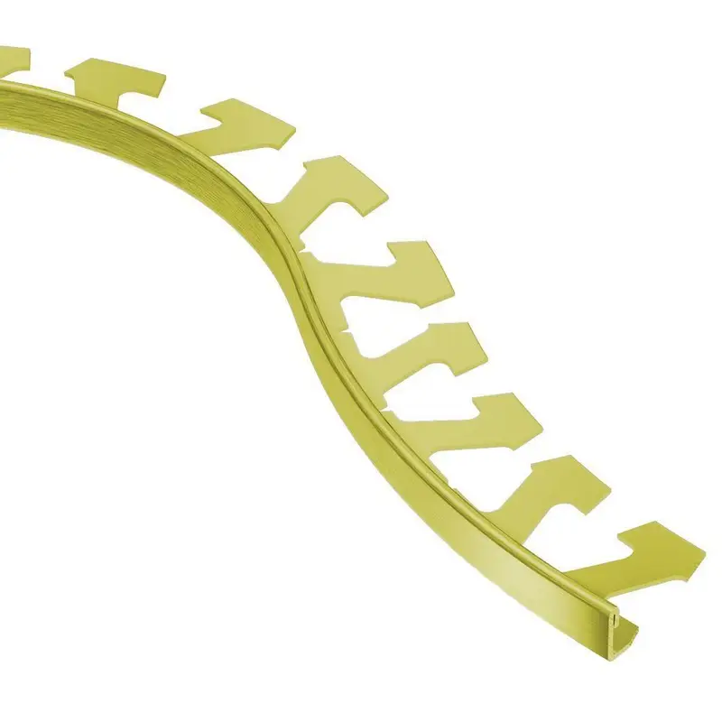 Schluter - JOLLY Floor/Wall Radius Tile Edging Trim - Aluminum Anodized Brushed Brass 1/2" (12.5 mm) x 8' 2-1/2"