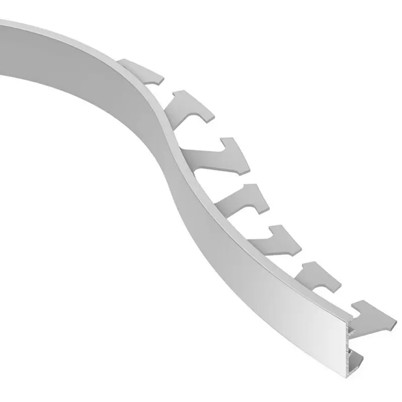 Schluter - JOLLY Floor/Wall Radius Tile Edging Trim - Aluminum Anodized Satin Nickel 1/2" (12.5 mm) x 8' 2-1/2"
