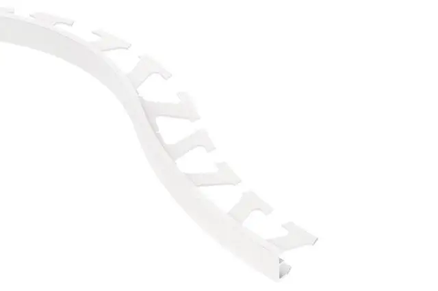 Schluter - JOLLY Wall Radius Tile Edging Trim - Aluminum Matte White 1/2" (12.5 mm) x 8' 2-1/2"