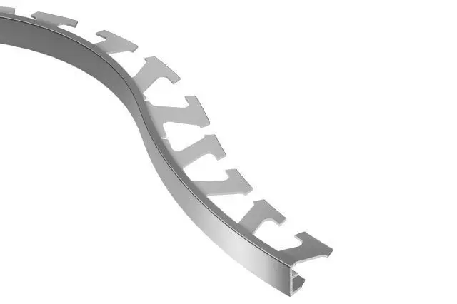 Schluter - JOLLY Floor/Wall Radius Tile Edging Trim - Aluminum Anodized Polished Chrome 5/16" (8 mm) x 8' 2-1/2"