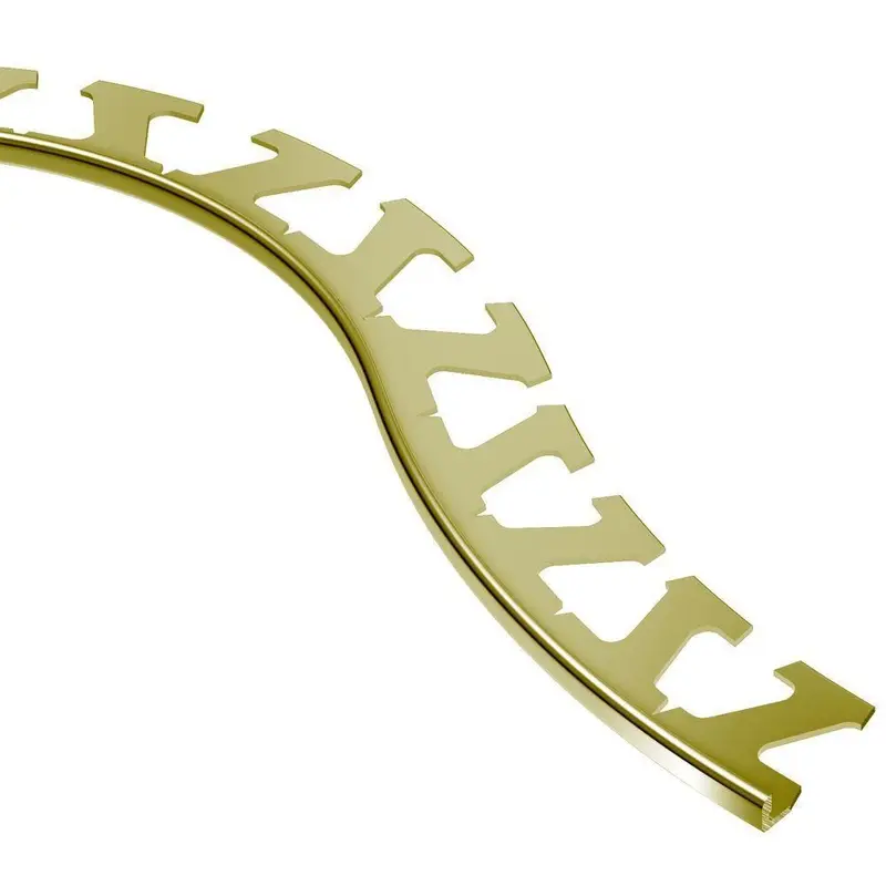 Schluter - JOLLY Floor/Wall Radius Tile Edging Trim - Aluminum Anodized Matte Brass 5/16" (8 mm) x 8' 2-1/2"
