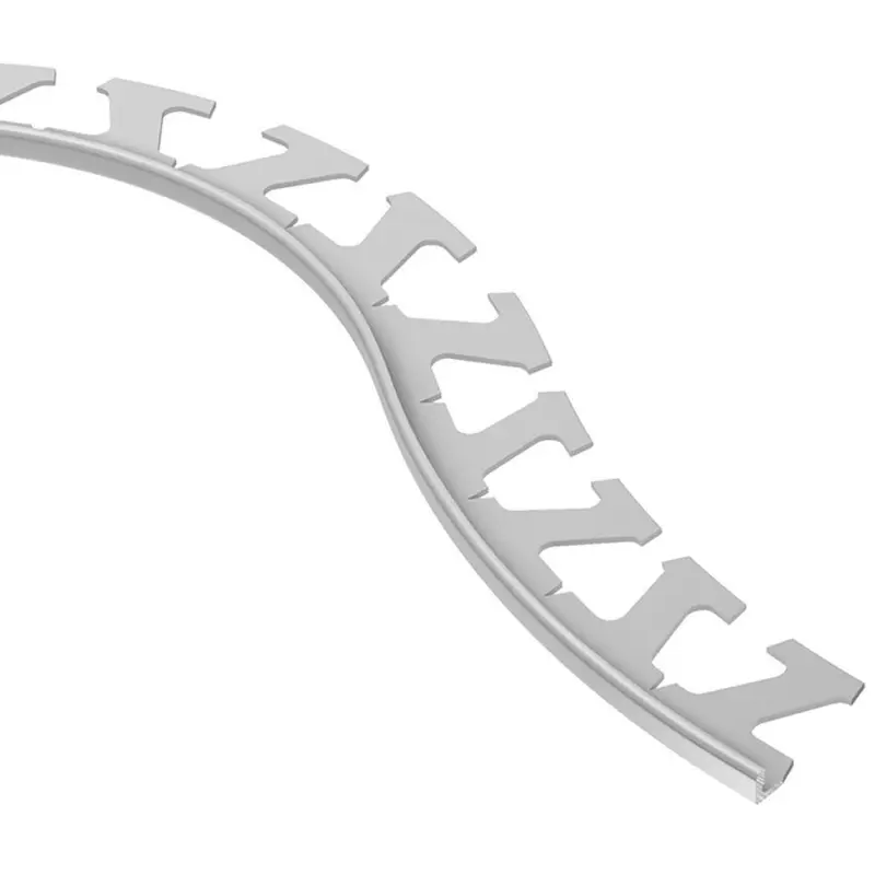 Schluter - JOLLY Wall Radius Tile Edging Trim - Aluminum Andozied Satin Nickel 5/16" (8 mm) x 8' 2-1/2"