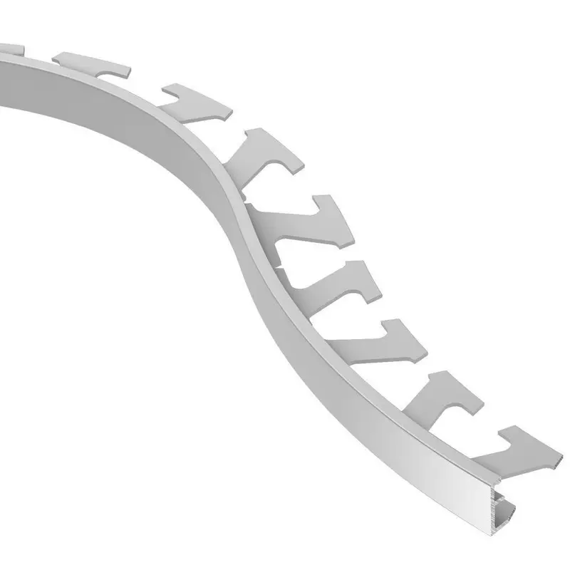 Schluter - SCHIENE Floor/Wall Radius Edge Trim - Aluminum Anodized Matte 7/16" (11 mm) x 8' 2-1/2"