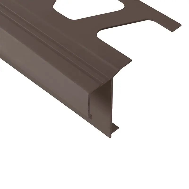 Schluter - BARA-RAK Balcony Edging Profile with Drip Lip Aluminum Black Brown 8' 2-1/2"