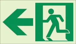 Kinesik - Ecoglo Photoluminescent Pathmarking Sign Aluminum "EXIT TO THE LEFT" 8" x 4.6"