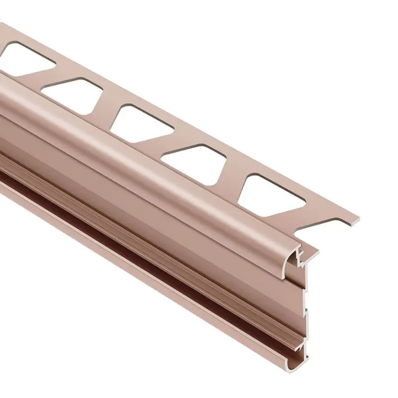 Schluter RONDEC-CT Double-Rail Counter Edging Profile Anodized Aluminum Satin Copper 1/2" (12.5 mm) x 8' 2-1/2"