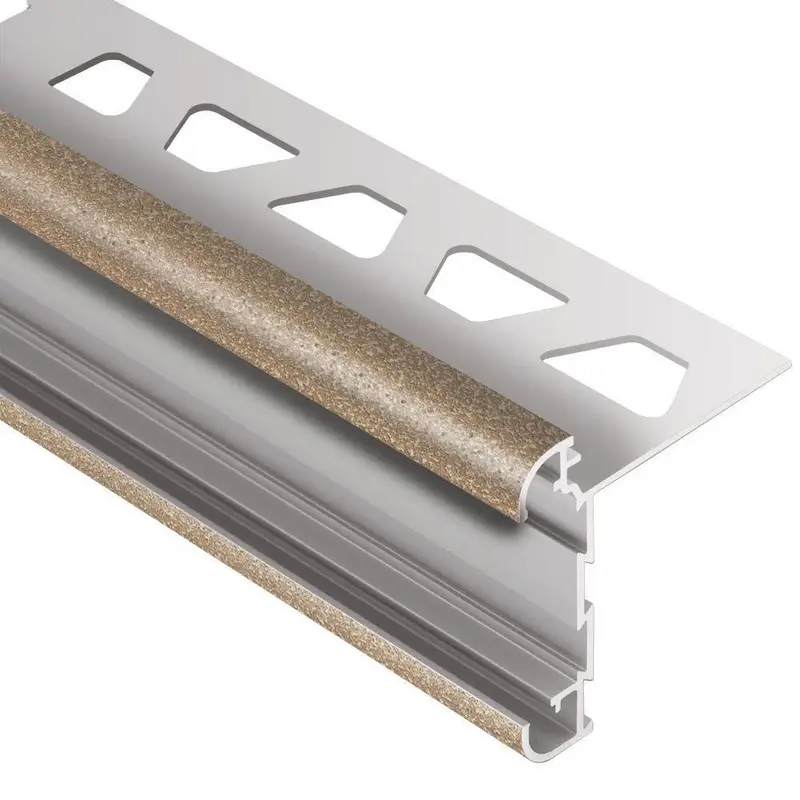 Schluter RONDEC-CT Double-Rail Counter Edging Profile Aluminum Beige 5/16" (8 mm) x 8' 2-1/2"