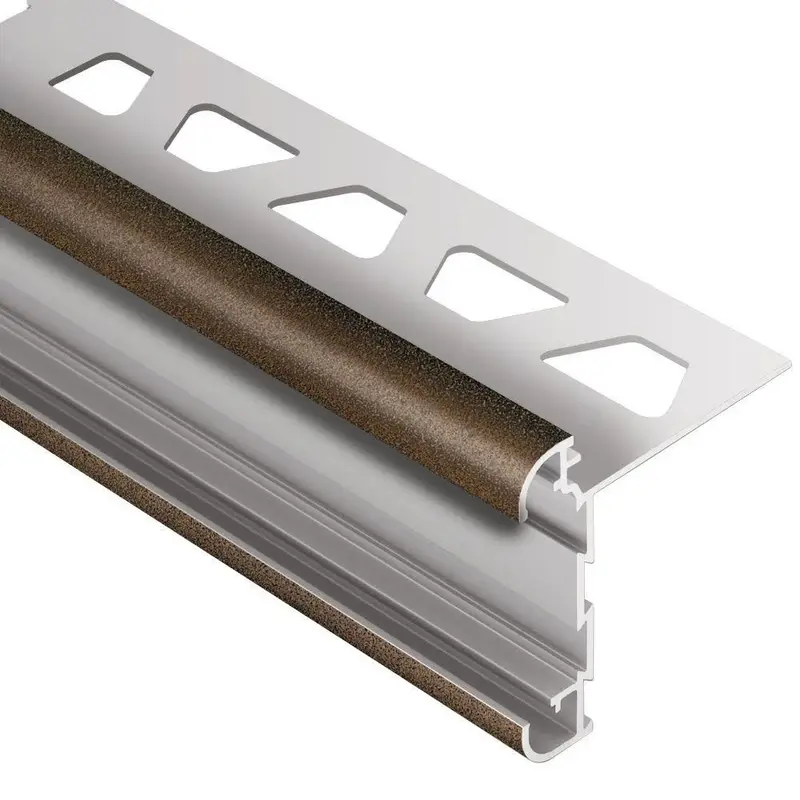 Schluter RONDEC-CT Double-Rail Counter Edging Profile Aluminum Bronze 5/16" (8 mm) x 8' 2-1/2"