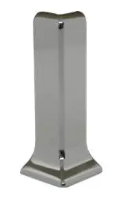 Progress Profiles Molding Outside Corner Skirting 60 Satined Stainless Steel - (60 mm) 2-3/8"