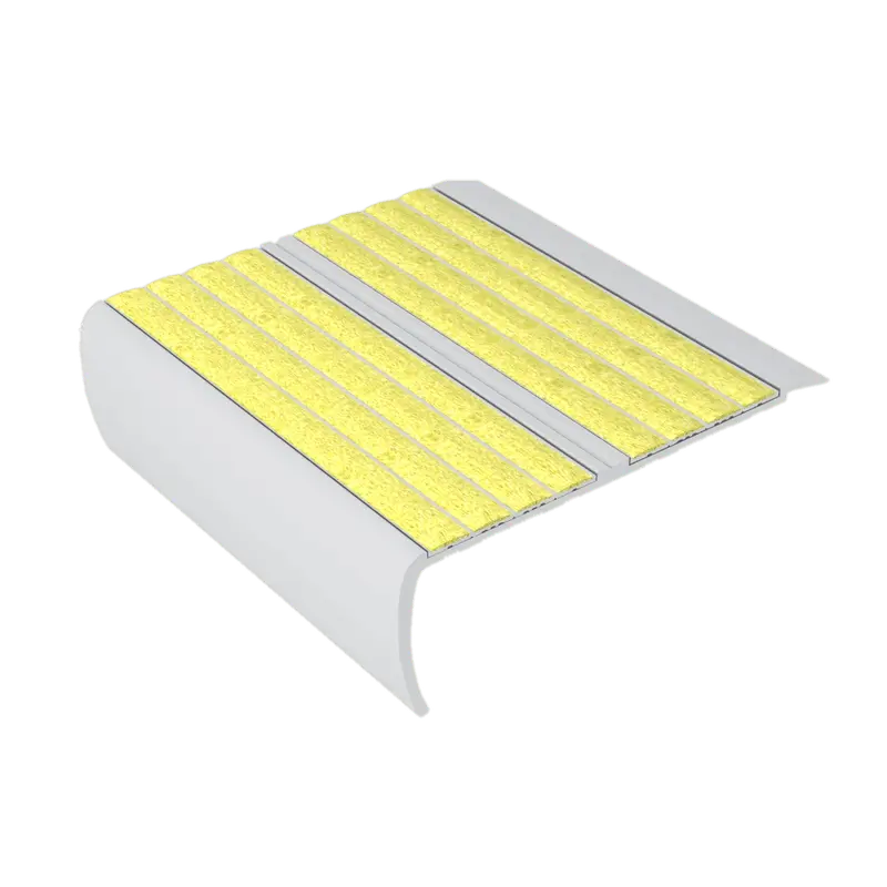 Kinesik - Ecoglo RF5-N30 Flat Stair Nosing with Yellow Anti-Slip Strips 5.5" (Sold in Linear Feet)
