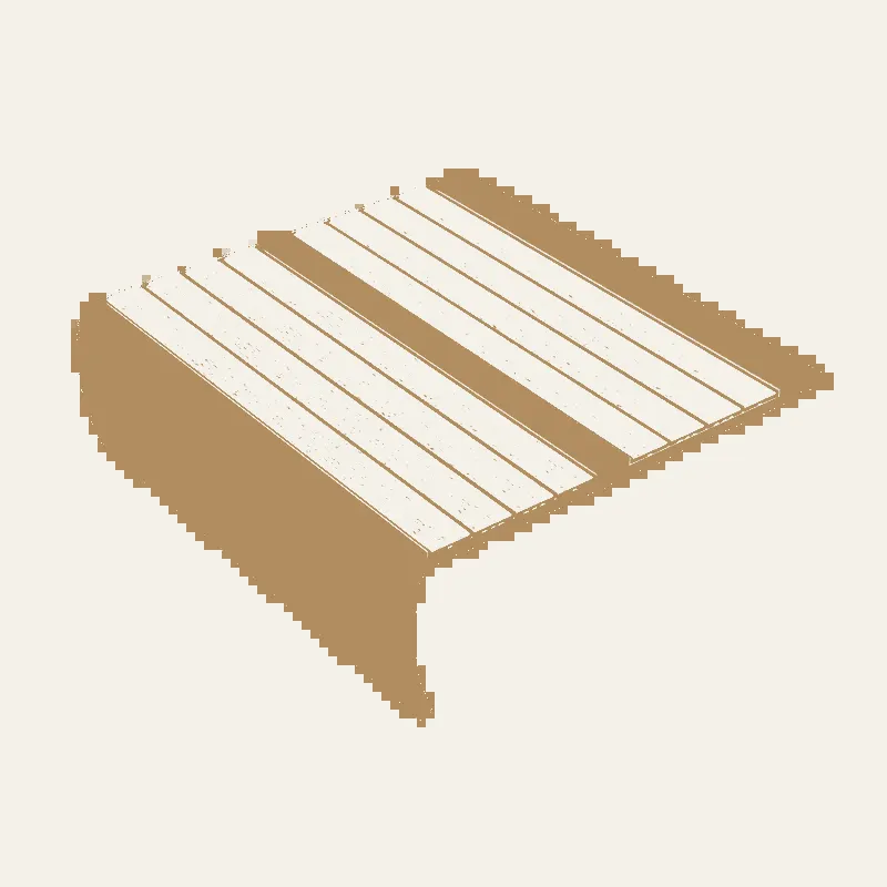 Kinesik - Ecoglo RF5-N30 Flat Stair Nosing with Black Anti-Slip Strips 5.5" (Sold in Linear Feet)