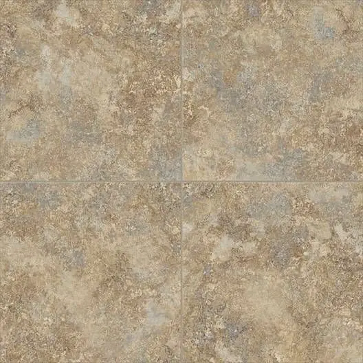 Centura Vinyl Tile UltraCeramic by American Biltrite Fine Travertine Tan 18" x 18"