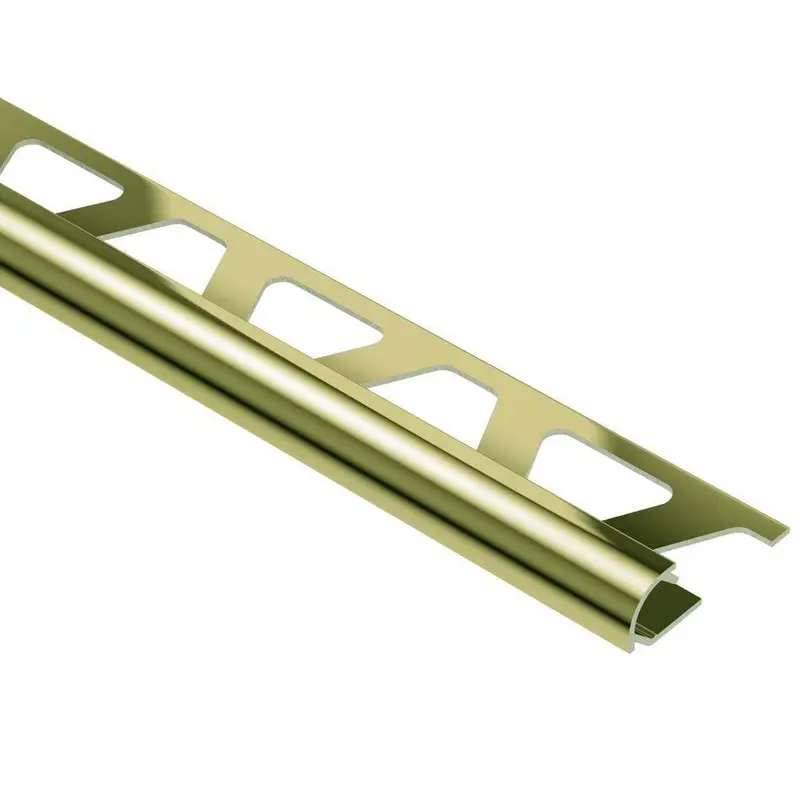 Schluter - RONDEC Bullnose Trim - Aluminum Anodized Polished Brass 3/8" (10 mm) x 8' 2-1/2"
