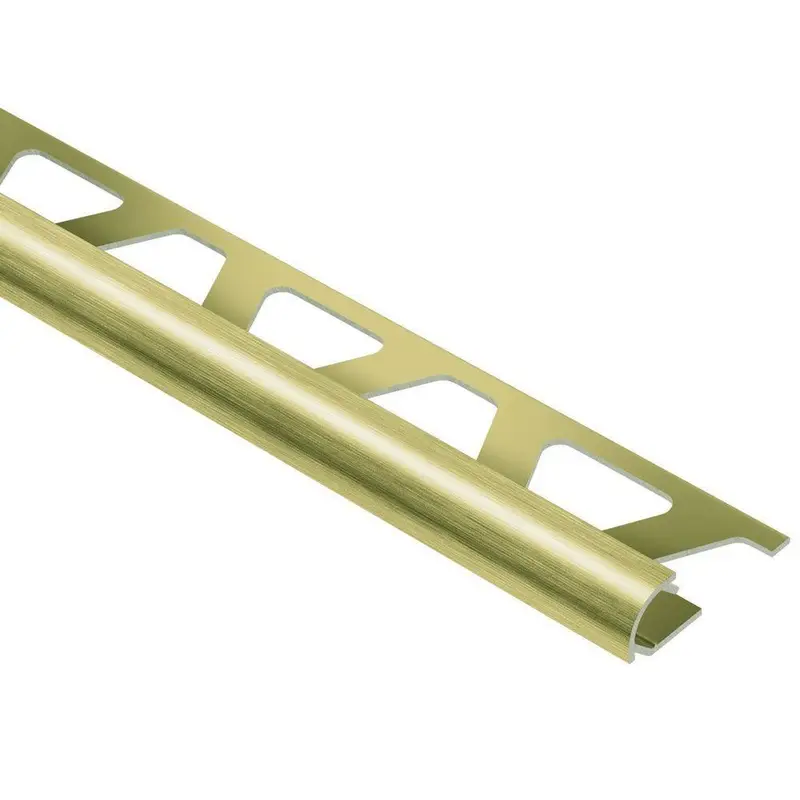Schluter - RONDEC Bullnose Trim - Aluminum Anodized Brushed Brass 3/8" (10 mm) x 8' 2-1/2"