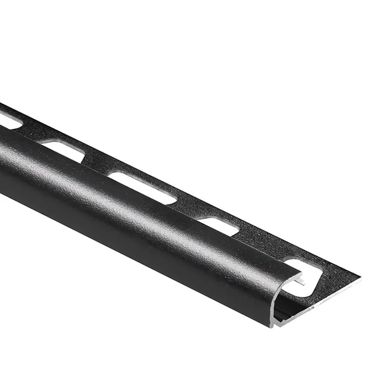 Schluter - RONDEC Bullnose Trim - Aluminum  Matte Black 3/8" (10 mm) x 8' 2-1/2"