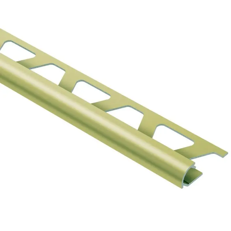 Schluter - RONDEC Bullnose Trim - Aluminum Anodized Matte Brass 1/2" (12.5 mm) x 8' 2-1/2"