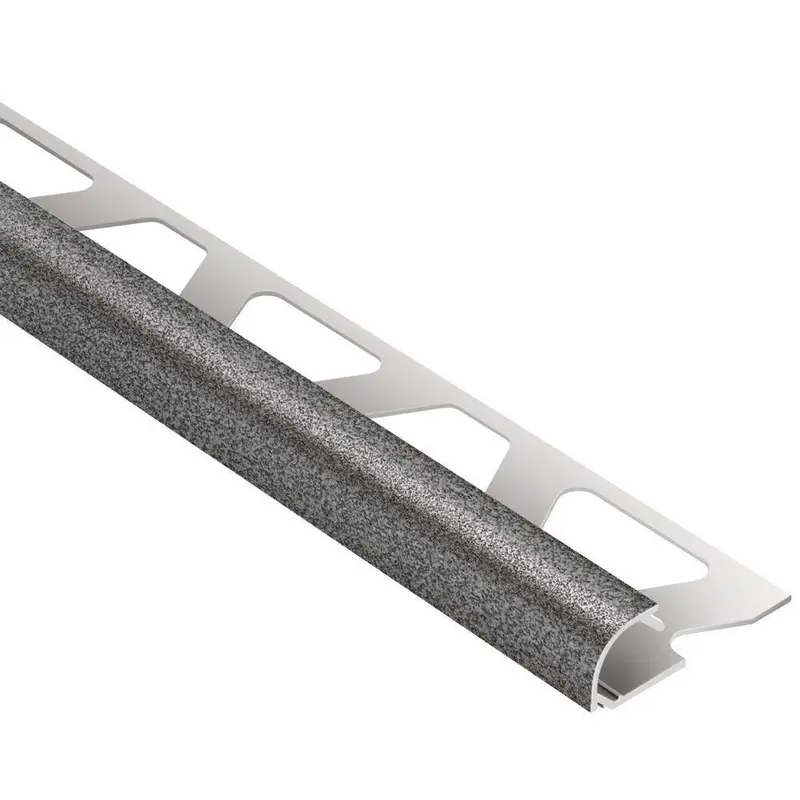 Schluter - RONDEC Bullnose Trim - Aluminum  Pewter 1/2" (12.5 mm) x 8' 2-1/2"