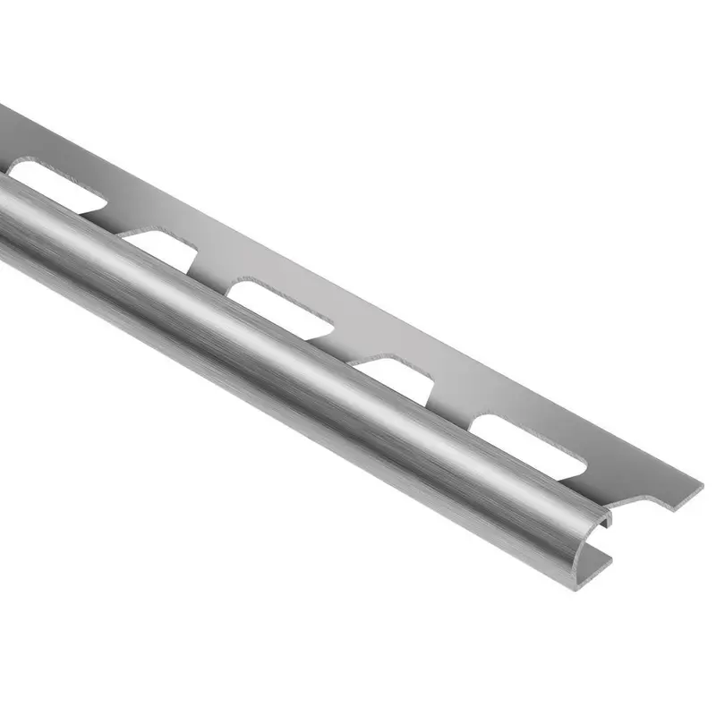 Schluter - RONDEC Bullnose Trim - Brushed Stainless Steel (V2) 1/4" (6 mm) x 8' 2-1/2"