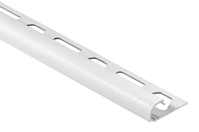 Schluter RONDEC Bullnose Edge Trim Aluminum Satin White 1/4" (6 mm) x 10'