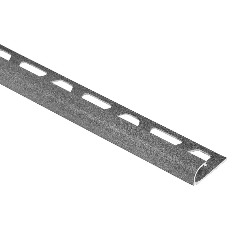 Schluter - RONDEC Bullnose Trim - Aluminum  Pewter 1/4" (6 mm) x 8' 2-1/2"