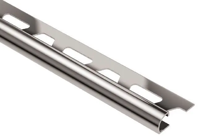 Schluter RONDEC Bullnose Edge Trim Stainless Steel (V4) 5/16" (8 mm) x 8' 2-1/2"