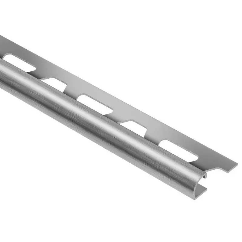 Schluter - RONDEC Bullnose Trim - Brushed Stainless Steel (V2) 5/16" (8 mm) x 8' 2-1/2"