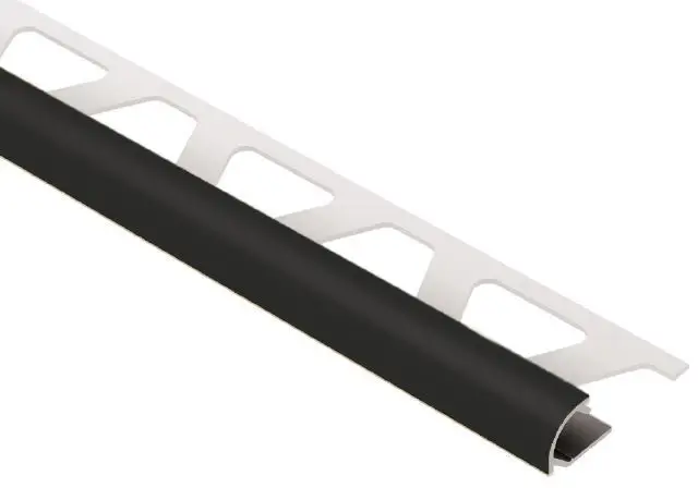 Schluter RONDEC Bullnose Edge Trim Aluminum Black Brown 5/16" (8 mm) x 8' 2-1/2"