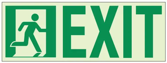 Kinesik - Ecoglo Door Marking Product "RUNNING MAN WITH EXIT" 13" x 4.6"