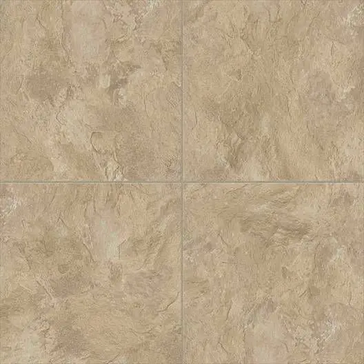 Centura Vinyl Tile UltraCeramic by American Biltrite Tuscan Slate Tan 18" x 18"
