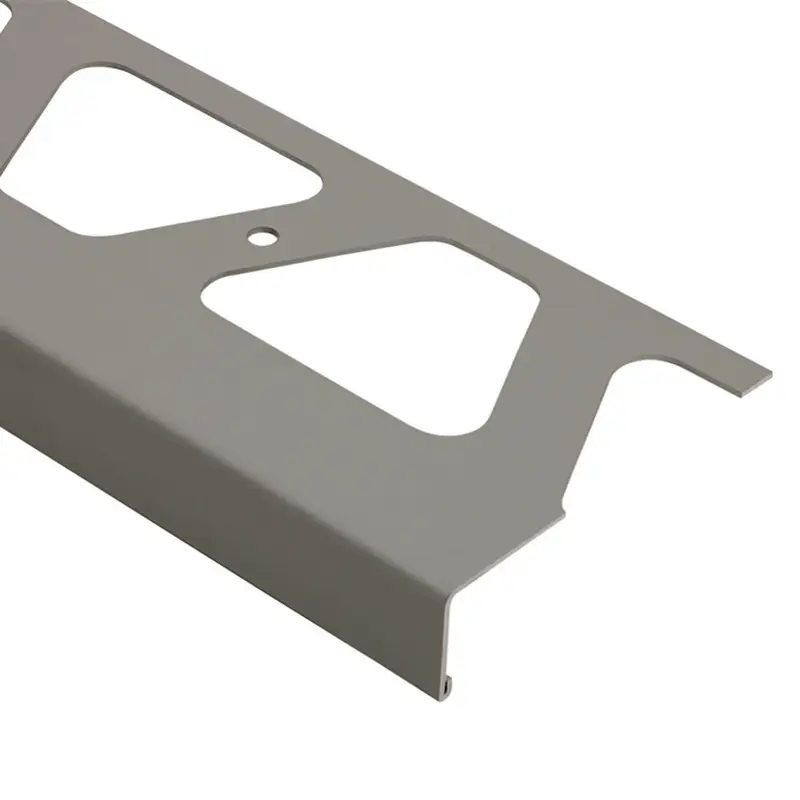 Schluter BARA-RW Balcony Edging Profile Aluminum Metallic Grey 9/16" (15 mm) x 8' 2-1/2"