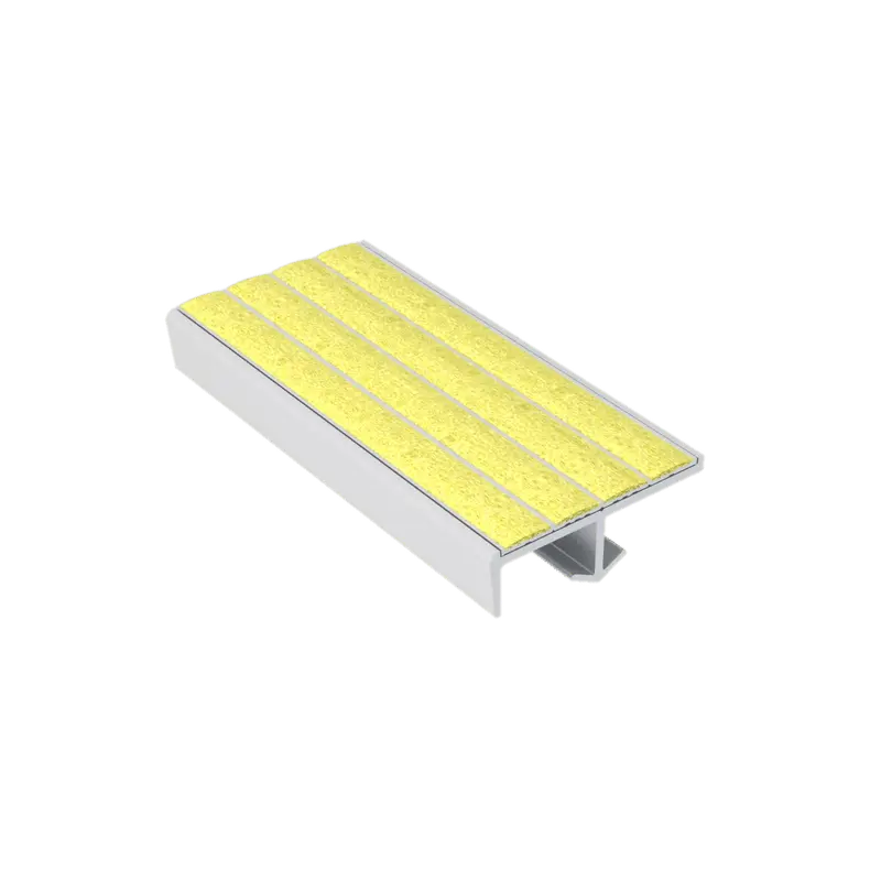 Kinesik - Ecoglo S2-N30 Cast in Place Stair Nosing with Yellow Anti-Slip Strips 2.2" (Sold in Linear Feet)