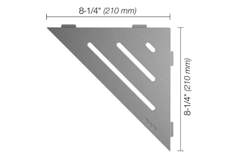 Schluter - SHELF-E Triangular Corner Shelf Wave Design Aluminum Pewter