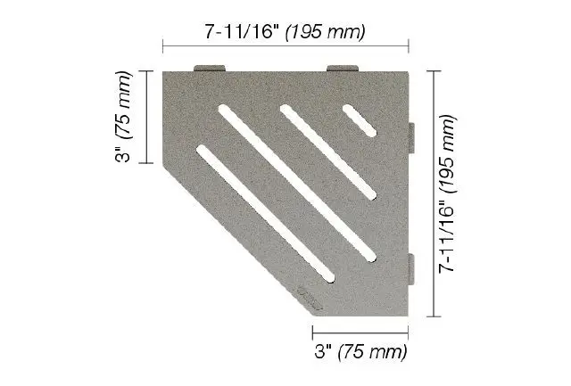 Schluter - SHELF-E Pentagonal Corner Shelf Wave Design - Aluminum Stone Grey