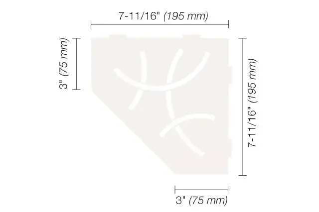 Schluter - SHELF-E Pentagonal Corner Shelf Curve Design - Aluminum Matte White