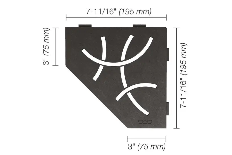 Schluter - SHELF-E Pentagonal Corner Shelf Curve Design Aluminum Dark Anthracite